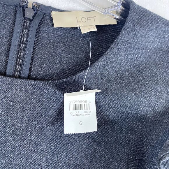 NWT LOFT Mini Dress Women Sz 6 Grey Business‎ Office Minimalist Capsule - Picture 5 of 11